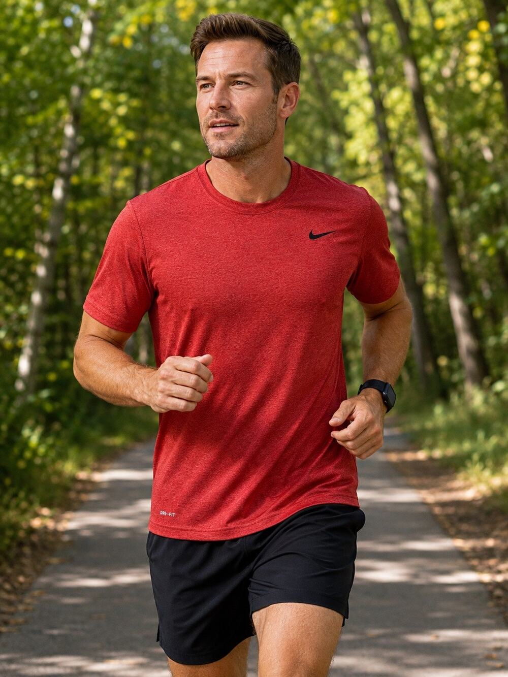 Nike Dri-FIT The Nike Tee Men’s L Red Heather Short Sleeve Athletic Shirt